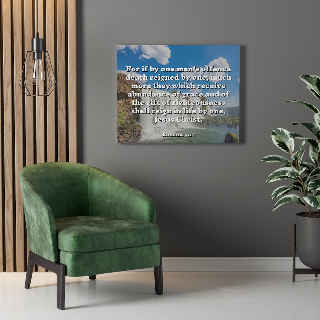 Scripture Walls Gift Of Righteousness Romans 5:17 Bible Verse Canvas Christian Wall Art Ready to Hang Unframed-Express Your Love Gifts