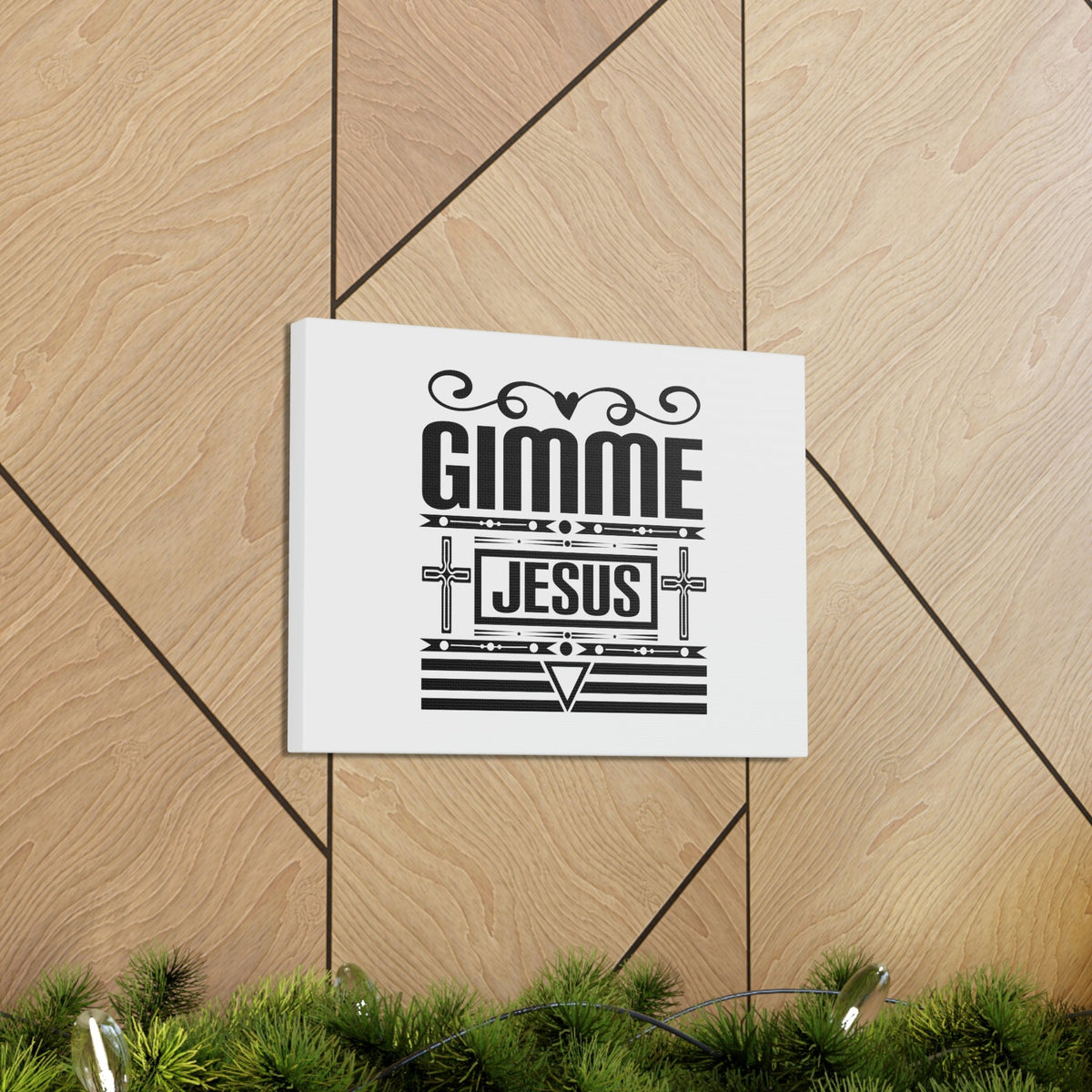 Scripture Walls Gimme Jesus John 1:14 Black Lines Christian Wall Art Bible Verse Print Ready to Hang Unframed-Express Your Love Gifts