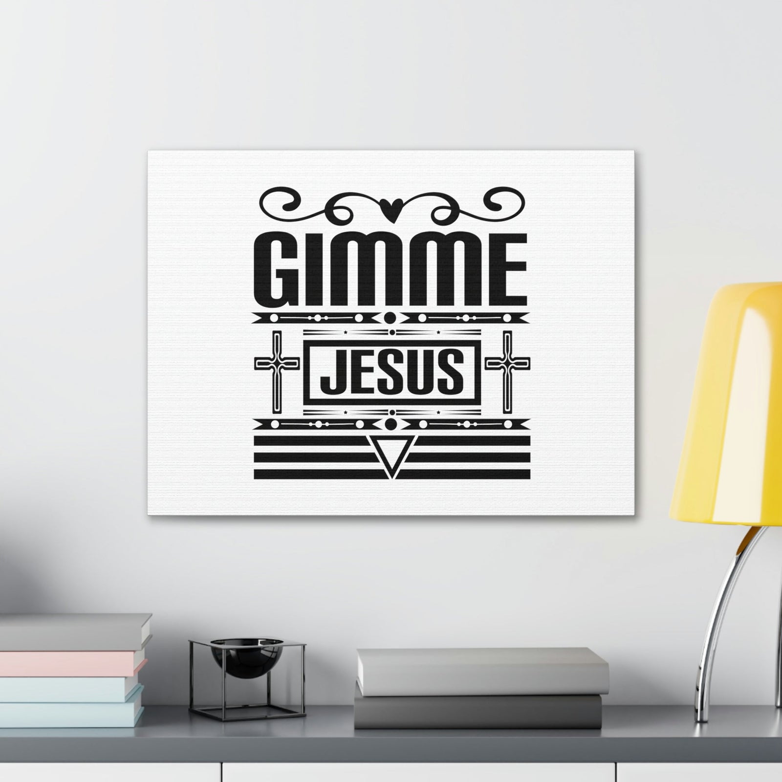 Scripture Walls Gimme Jesus John 1:14 Black Lines Christian Wall Art Bible Verse Print Ready to Hang Unframed-Express Your Love Gifts