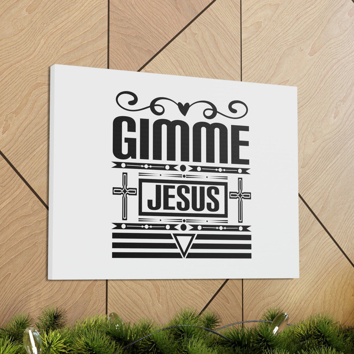 Scripture Walls Gimme Jesus John 1:14 Black Lines Christian Wall Art Bible Verse Print Ready to Hang Unframed-Express Your Love Gifts