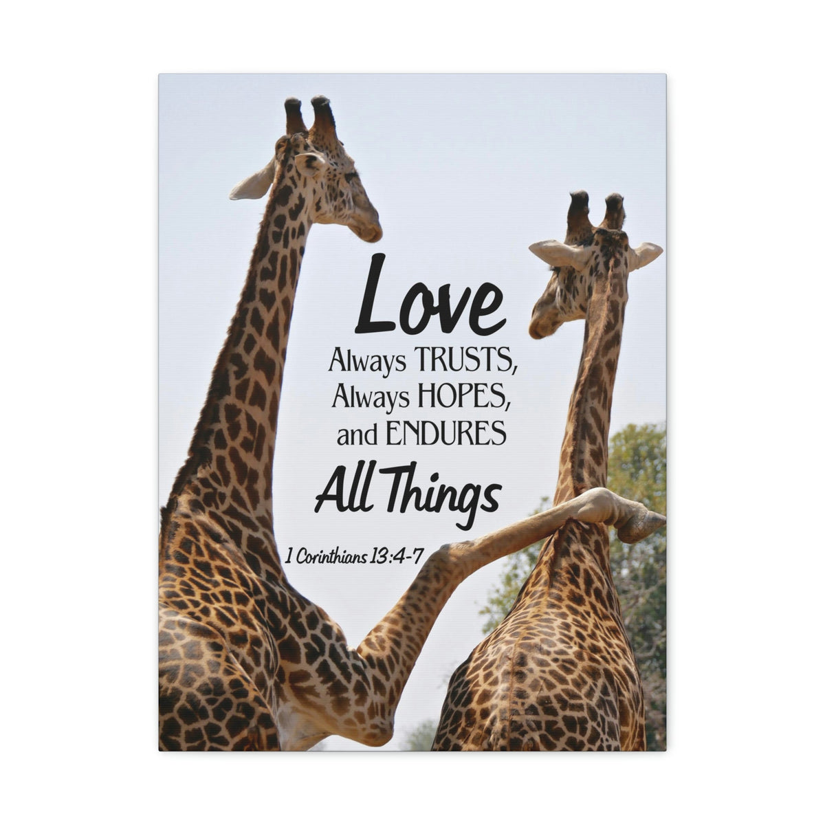 Scripture Walls Giraffe 1 Corinthians 13:6 Bible Verse Canvas Christian Wall Art Ready to Hang Unframed-Express Your Love Gifts