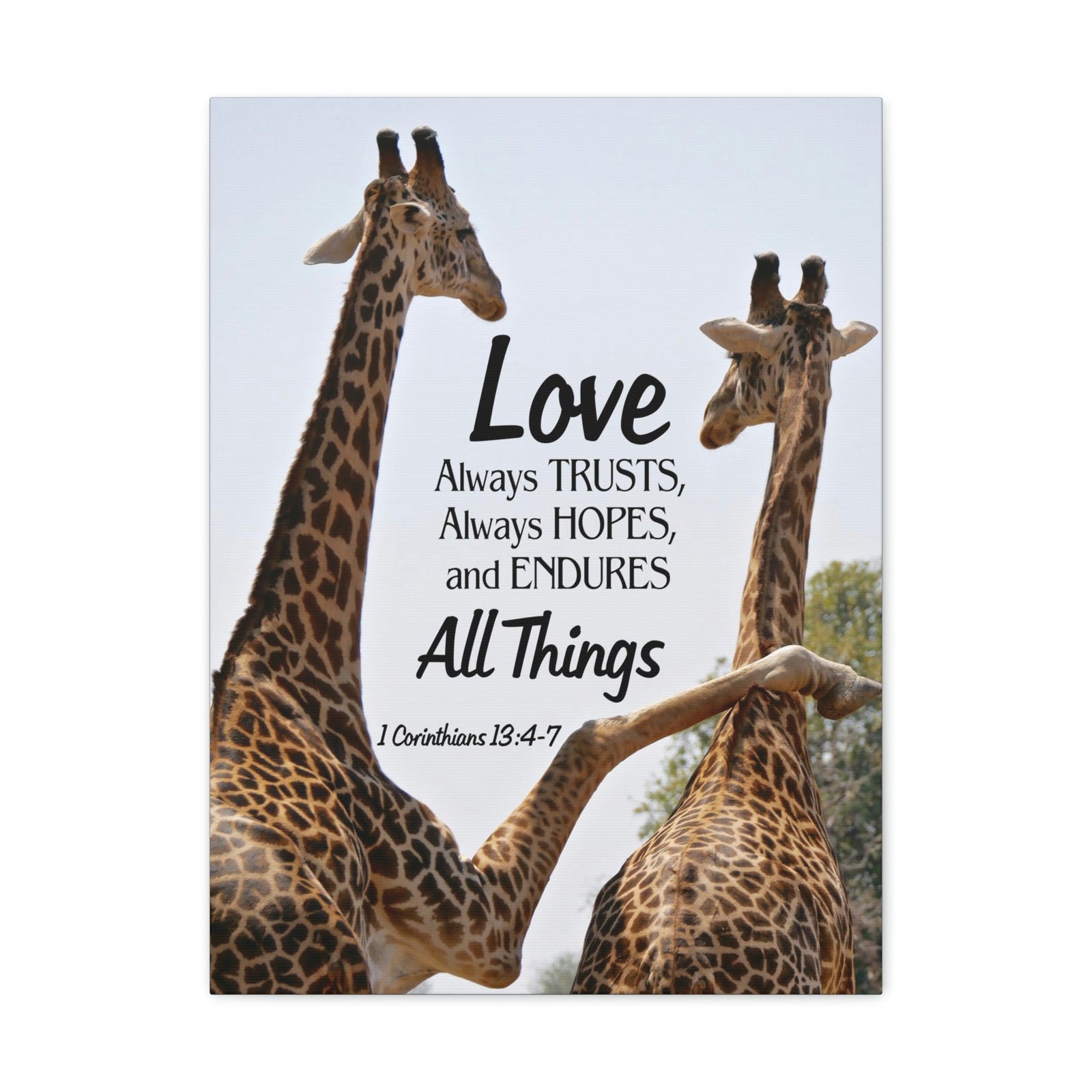 Scripture Walls Giraffe 1 Corinthians 13:6 Bible Verse Canvas Christian Wall Art Ready to Hang Unframed-Express Your Love Gifts