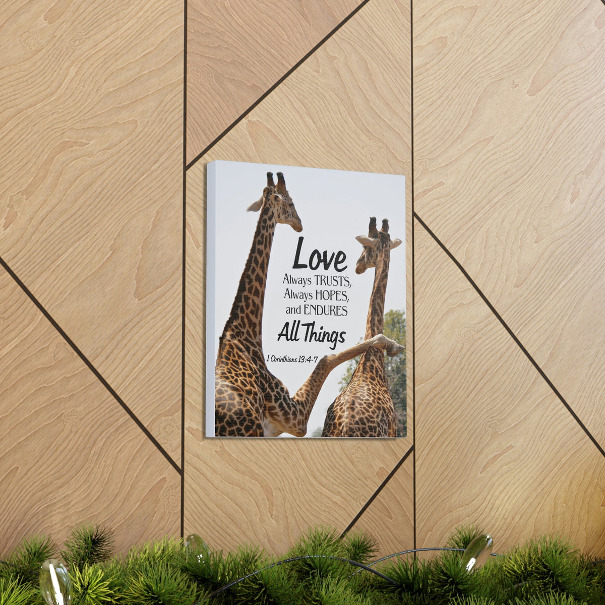 Scripture Walls Giraffe 1 Corinthians 13:6 Bible Verse Canvas Christian Wall Art Ready to Hang Unframed-Express Your Love Gifts