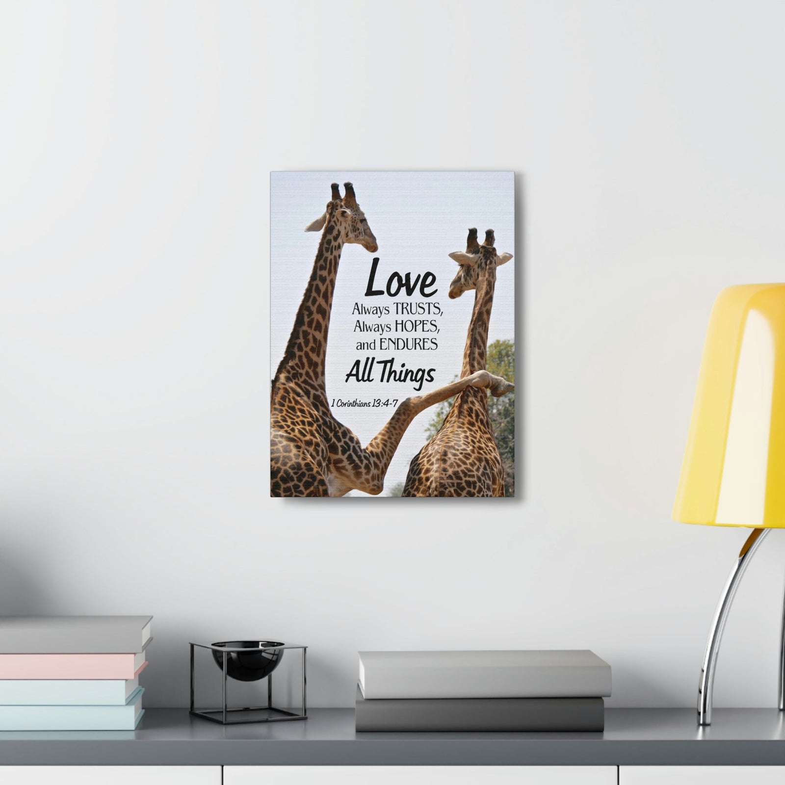 Scripture Walls Giraffe 1 Corinthians 13:6 Bible Verse Canvas Christian Wall Art Ready to Hang Unframed-Express Your Love Gifts