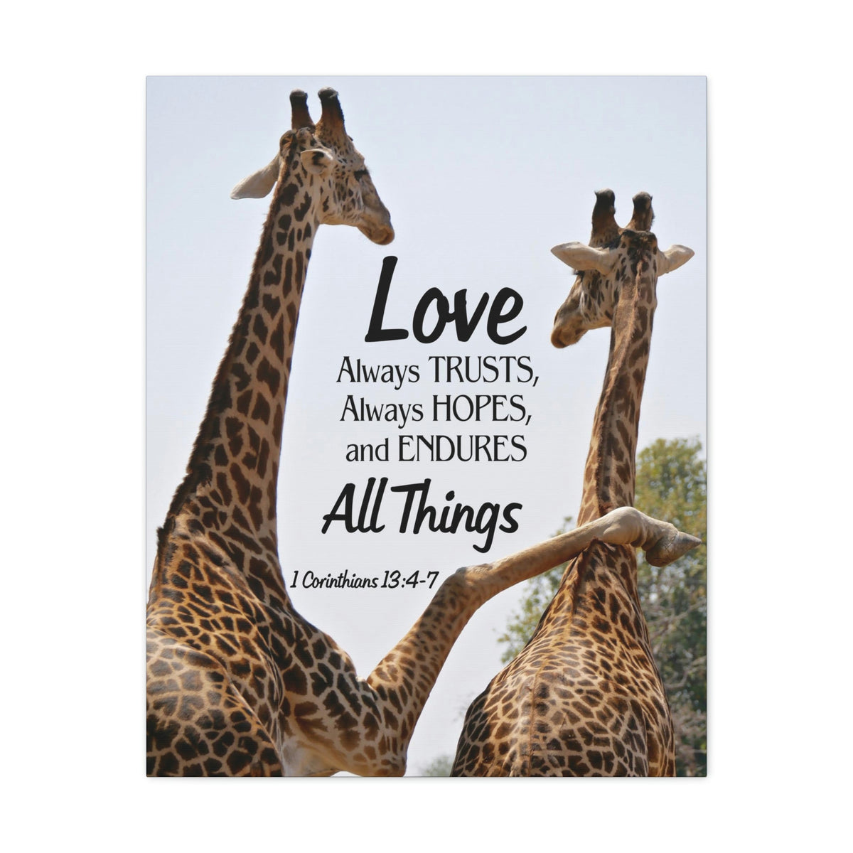Scripture Walls Giraffe 1 Corinthians 13:6 Bible Verse Canvas Christian Wall Art Ready to Hang Unframed-Express Your Love Gifts