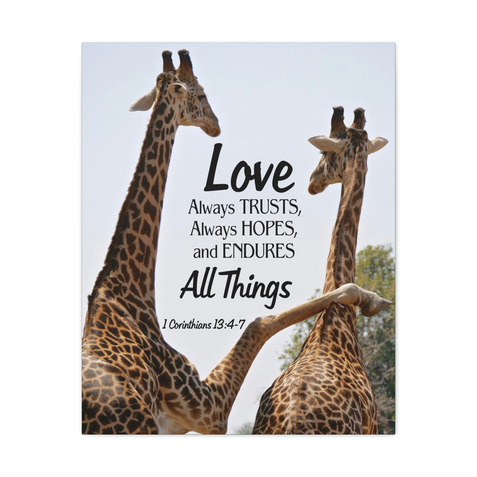 Scripture Walls Giraffe 1 Corinthians 13:6 Bible Verse Canvas Christian Wall Art Ready to Hang Unframed-Express Your Love Gifts