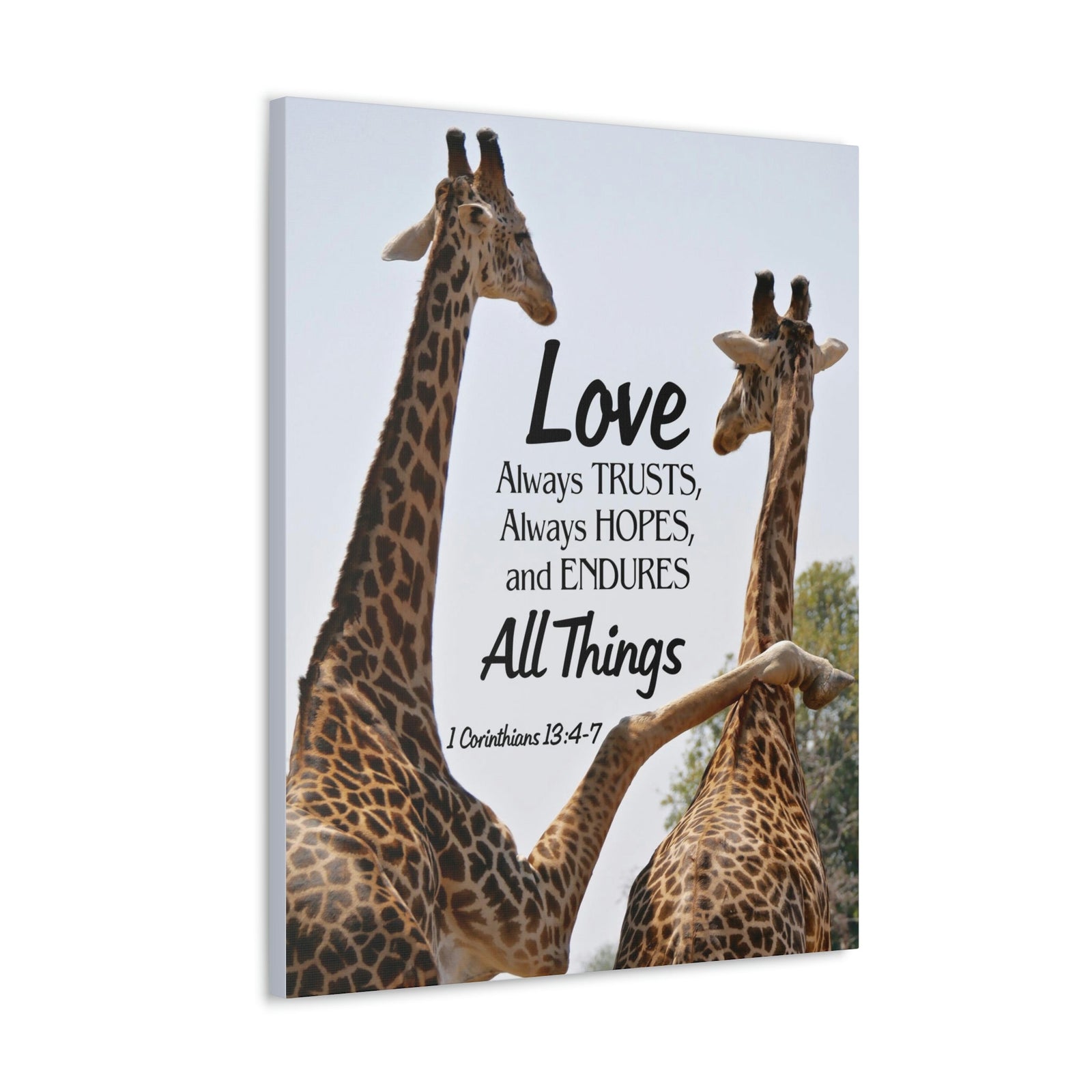 Scripture Walls Giraffe 1 Corinthians 13:6 Bible Verse Canvas Christian Wall Art Ready to Hang Unframed-Express Your Love Gifts