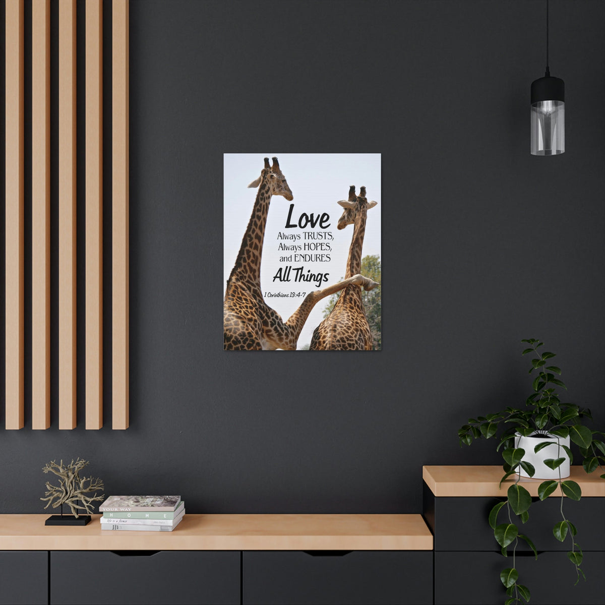 Scripture Walls Giraffe 1 Corinthians 13:6 Bible Verse Canvas Christian Wall Art Ready to Hang Unframed-Express Your Love Gifts