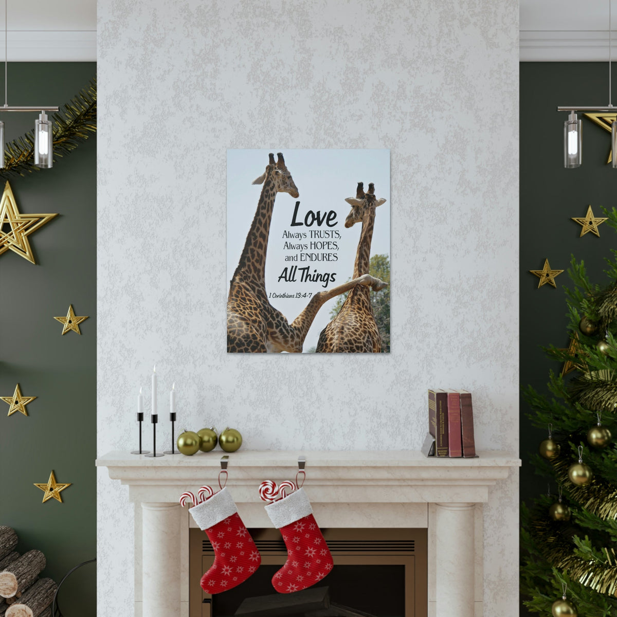 Scripture Walls Giraffe 1 Corinthians 13:6 Bible Verse Canvas Christian Wall Art Ready to Hang Unframed-Express Your Love Gifts