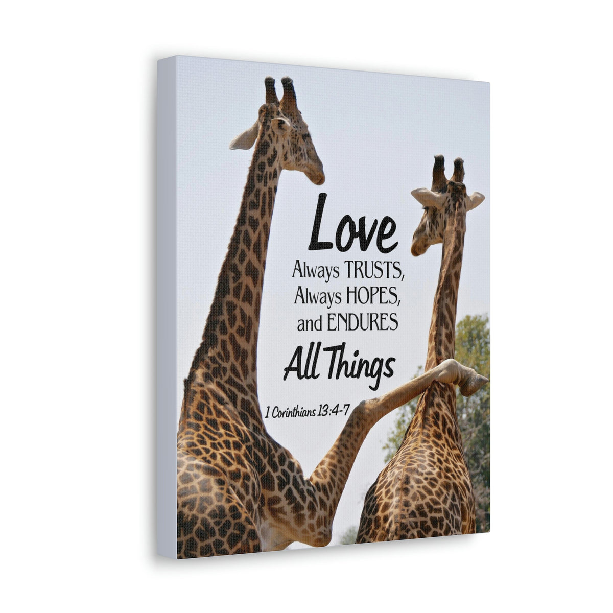 Scripture Walls Giraffe 1 Corinthians 13:6 Bible Verse Canvas Christian Wall Art Ready to Hang Unframed-Express Your Love Gifts
