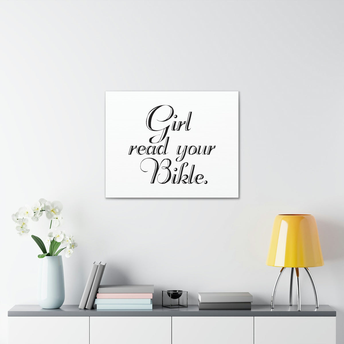 Scripture Walls Girl, Read Your Bible Joshua 1:8 Christian Wall Art Bible Verse Print Ready to Hang Unframed-Express Your Love Gifts