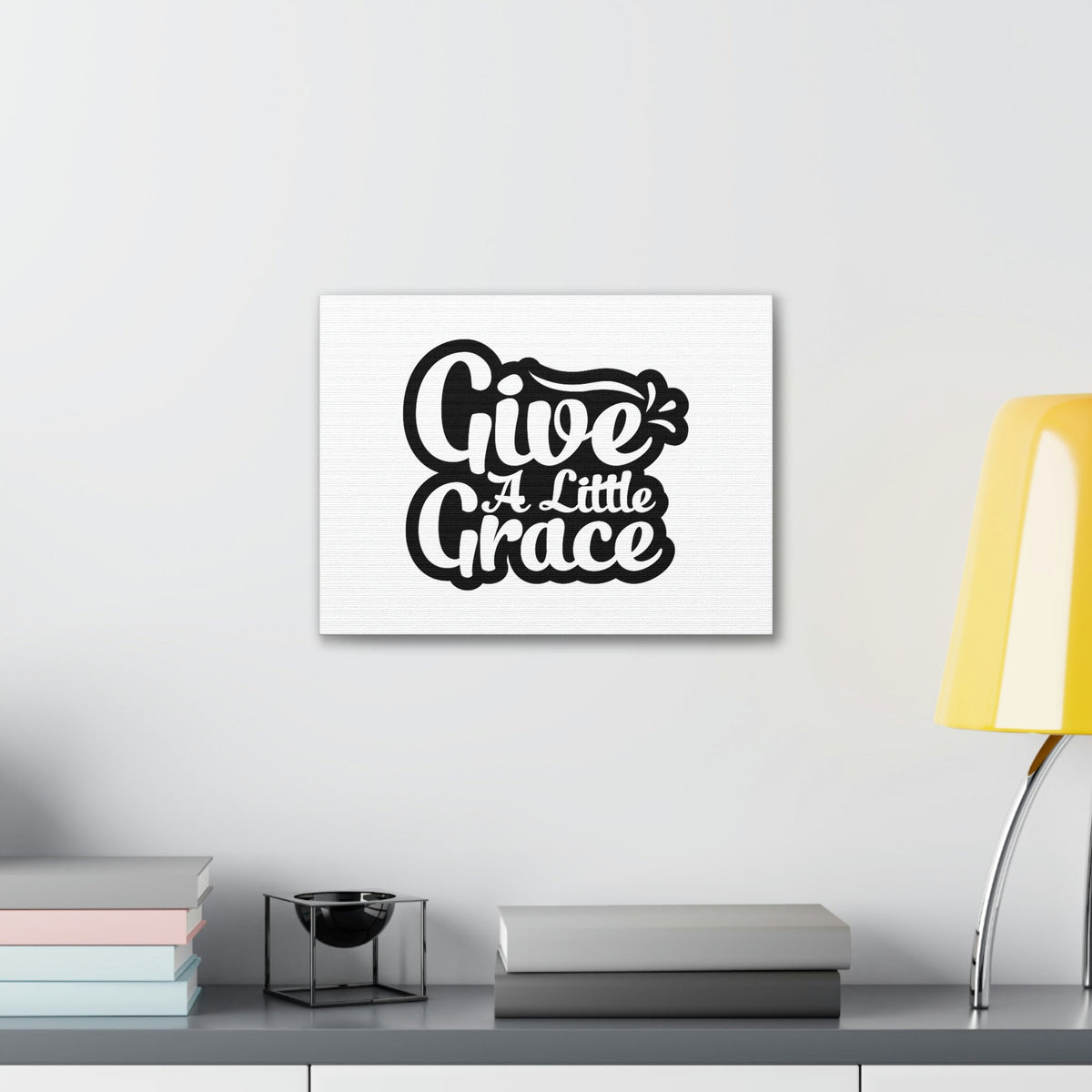 Scripture Walls Give A Little Grace Hebrews 4:16 Black Outlined Christian Wall Art Bible Verse Print Ready to Hang Unframed-Express Your Love Gifts