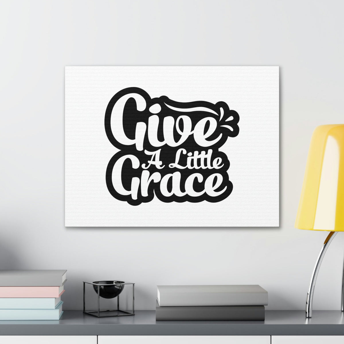 Scripture Walls Give A Little Grace Hebrews 4:16 Black Outlined Christian Wall Art Bible Verse Print Ready to Hang Unframed-Express Your Love Gifts