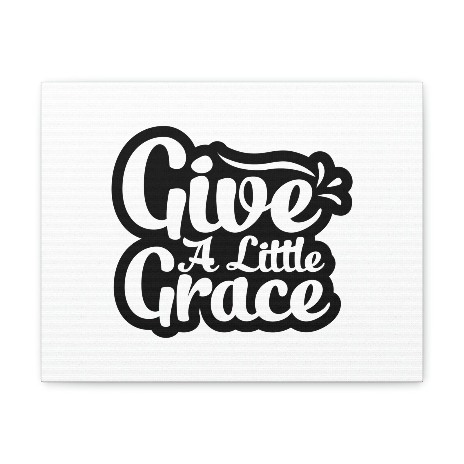 Scripture Walls Give A Little Grace Hebrews 4:16 Black Outlined Christian Wall Art Bible Verse Print Ready to Hang Unframed-Express Your Love Gifts