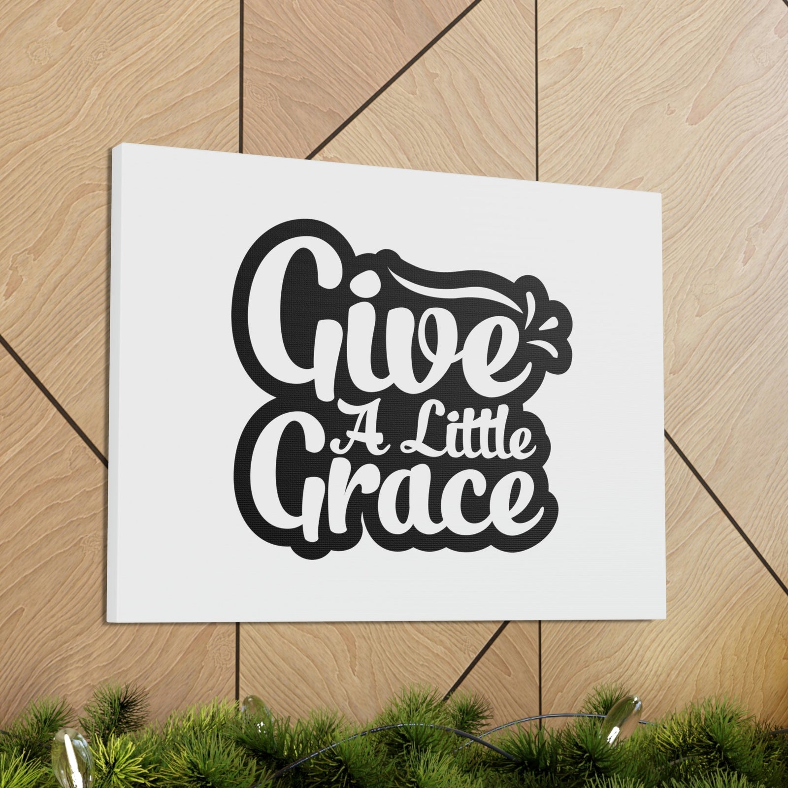 Scripture Walls Give A Little Grace Hebrews 4:16 Black Outlined Christian Wall Art Bible Verse Print Ready to Hang Unframed-Express Your Love Gifts