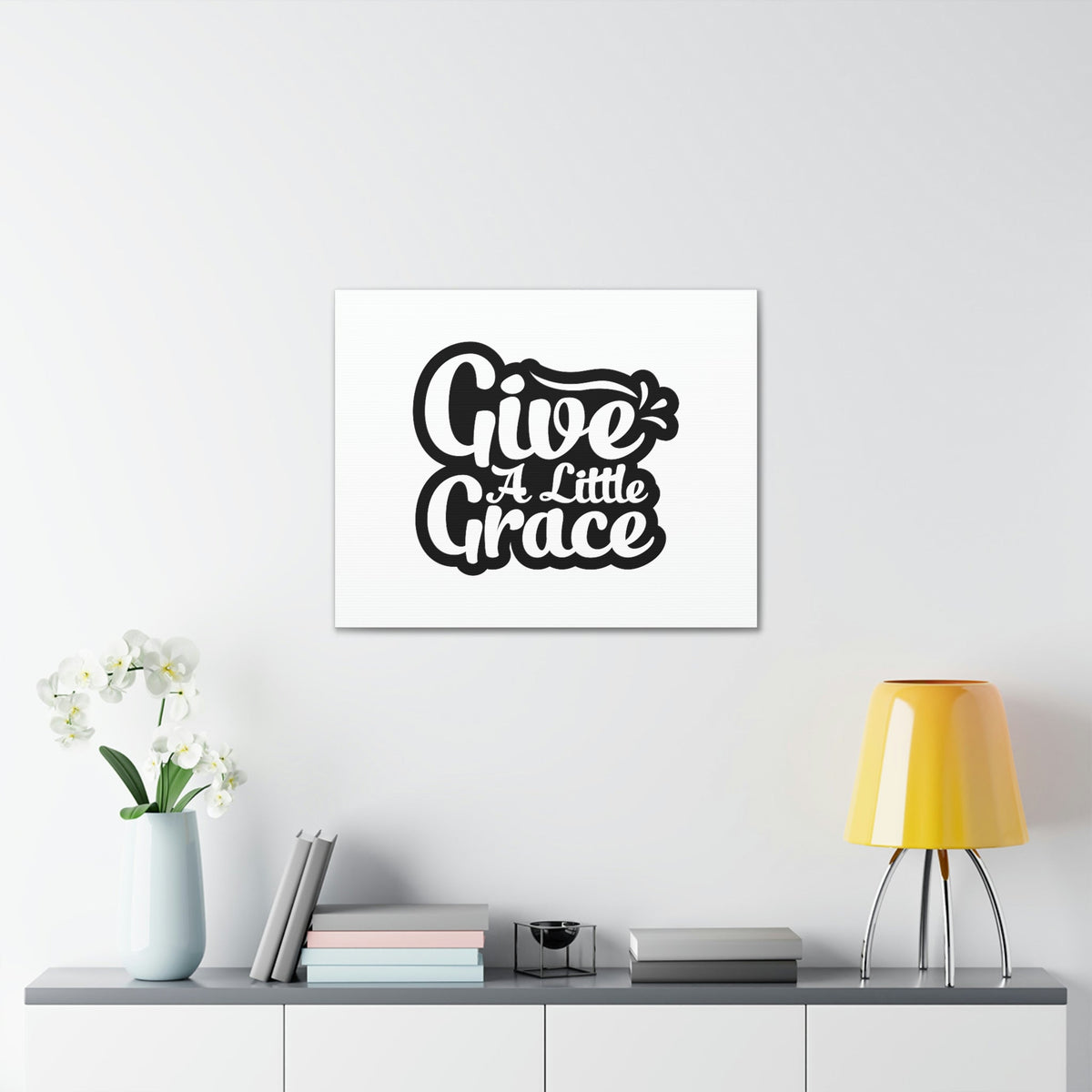 Scripture Walls Give A Little Grace Hebrews 4:16 Black Outlined Christian Wall Art Bible Verse Print Ready to Hang Unframed-Express Your Love Gifts