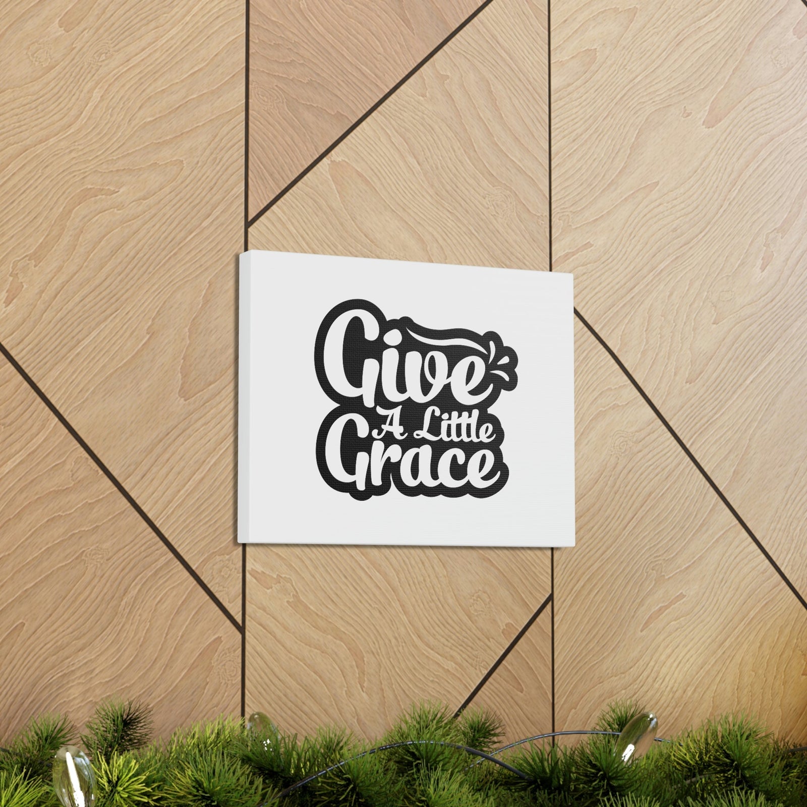 Scripture Walls Give A Little Grace Hebrews 4:16 Black Outlined Christian Wall Art Bible Verse Print Ready to Hang Unframed-Express Your Love Gifts