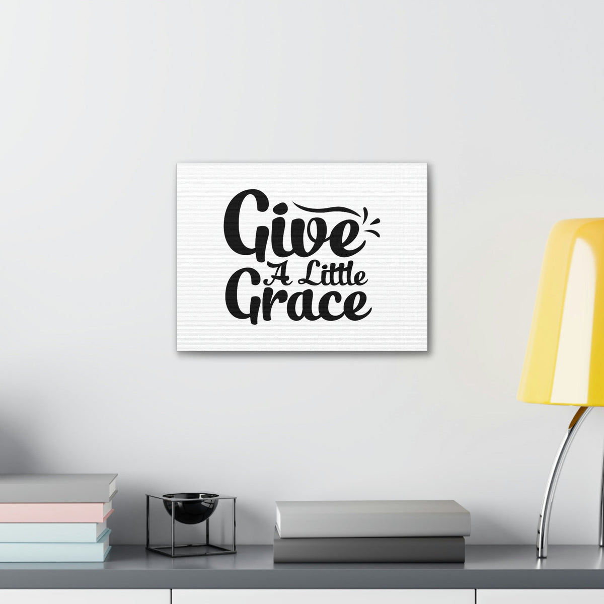 Scripture Walls Give A Little Grace Hebrews 4:16 Black Swish Christian Wall Art Bible Verse Print Ready to Hang Unframed-Express Your Love Gifts