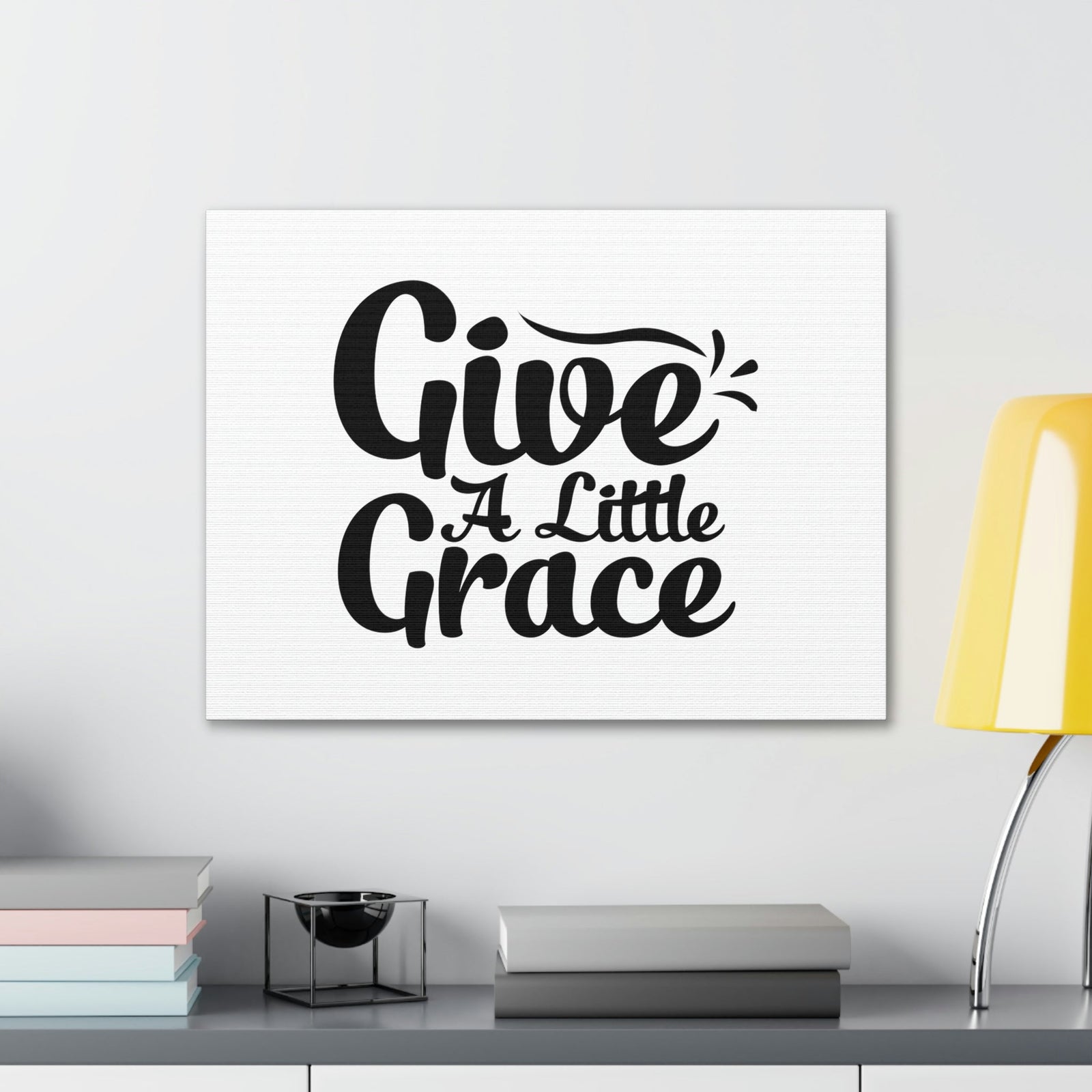 Scripture Walls Give A Little Grace Hebrews 4:16 Black Swish Christian Wall Art Bible Verse Print Ready to Hang Unframed-Express Your Love Gifts