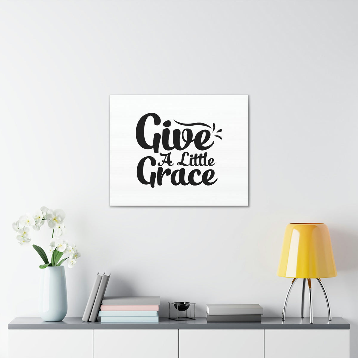 Scripture Walls Give A Little Grace Hebrews 4:16 Black Swish Christian Wall Art Bible Verse Print Ready to Hang Unframed-Express Your Love Gifts
