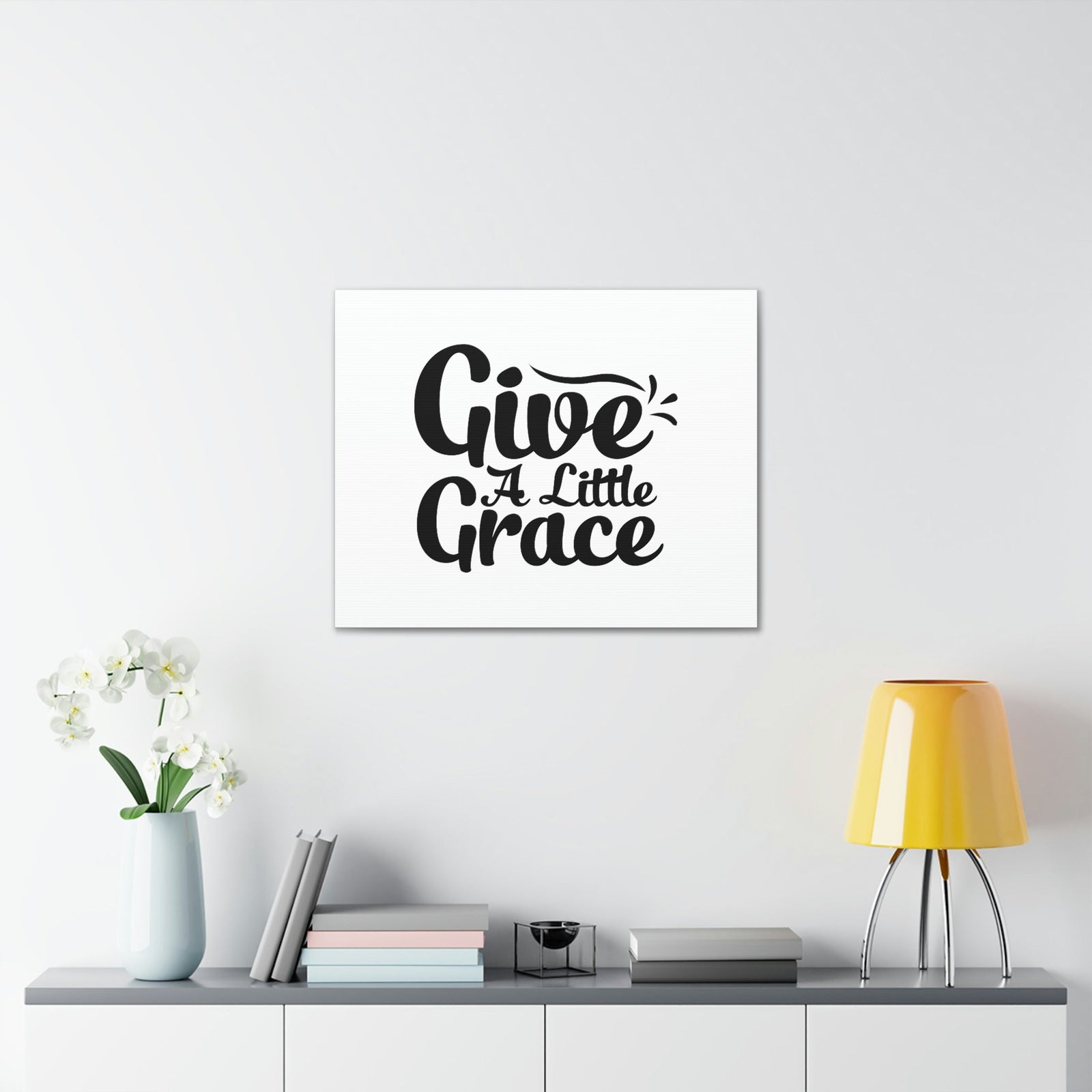 Scripture Walls Give A Little Grace Hebrews 4:16 Black Swish Christian Wall Art Bible Verse Print Ready to Hang Unframed-Express Your Love Gifts