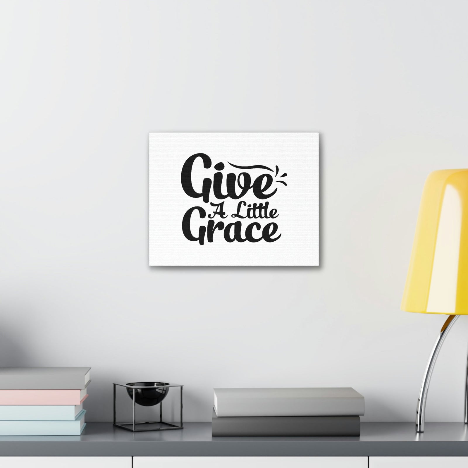 Scripture Walls Give A Little Grace Hebrews 4:16 Black Swish Christian Wall Art Bible Verse Print Ready to Hang Unframed-Express Your Love Gifts
