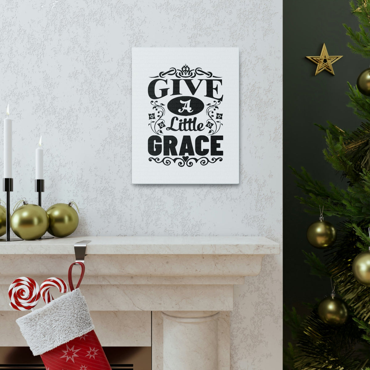 Scripture Walls Give A Little Grace Hebrews 4:16 Fancy Christian Wall Art Bible Verse Print Ready to Hang Unframed-Express Your Love Gifts