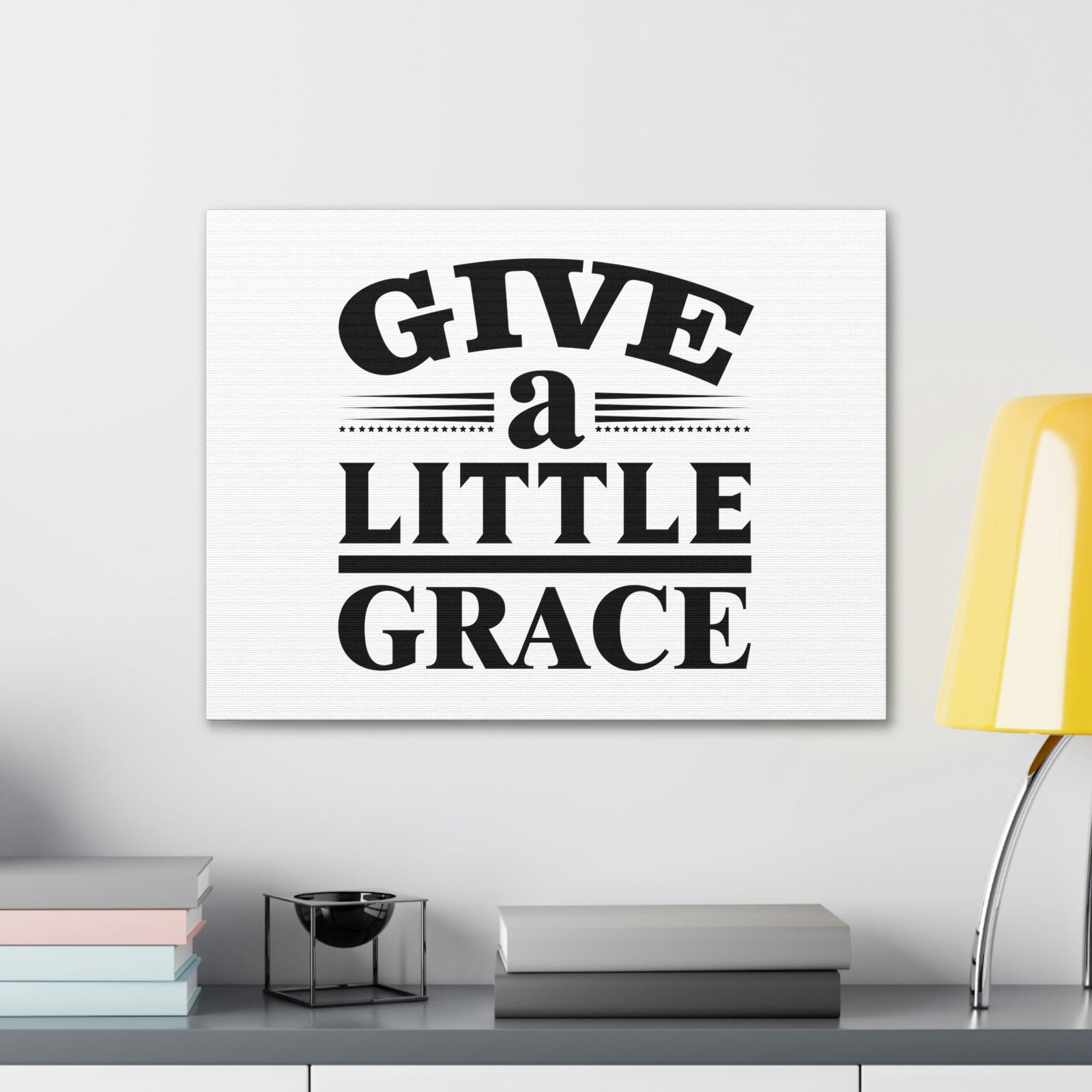 Scripture Walls Give A Little Grace Hebrews 4:16 Lines And Stars Christian Wall Art Bible Verse Print Ready to Hang Unframed-Express Your Love Gifts