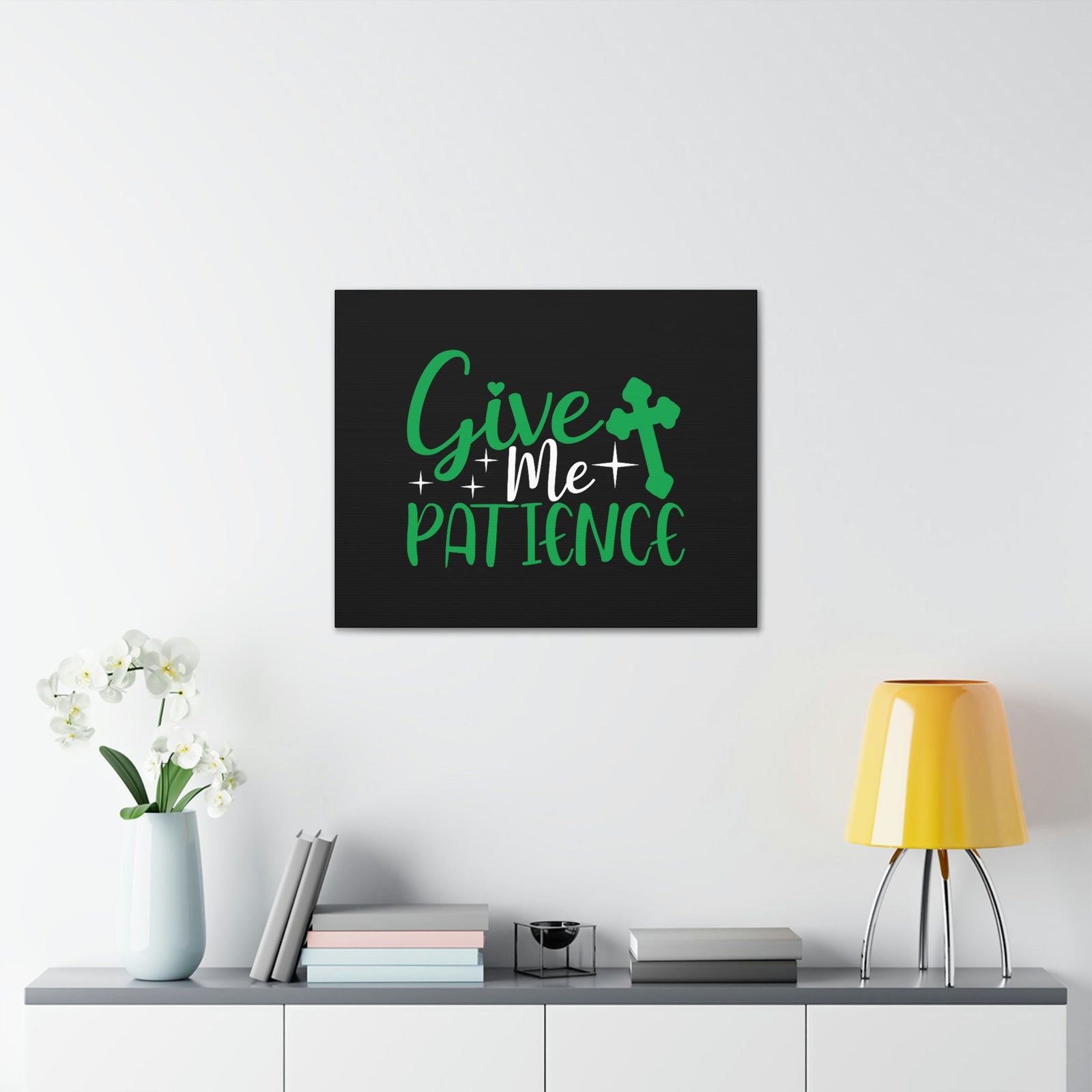 Scripture Walls Give Me Patience Romans 12:12 Christian Wall Art Bible Verse Print Ready to Hang Unframed-Express Your Love Gifts