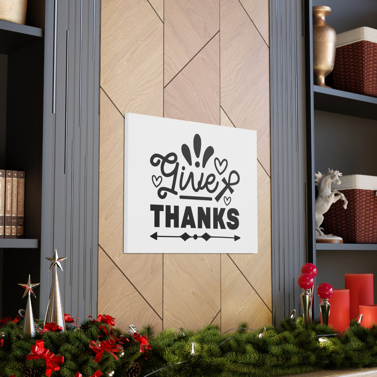 Scripture Walls Give Thanks Colossians 3:17 Hearts Christian Wall Art Bible Verse Print Ready to Hang Unframed-Express Your Love Gifts