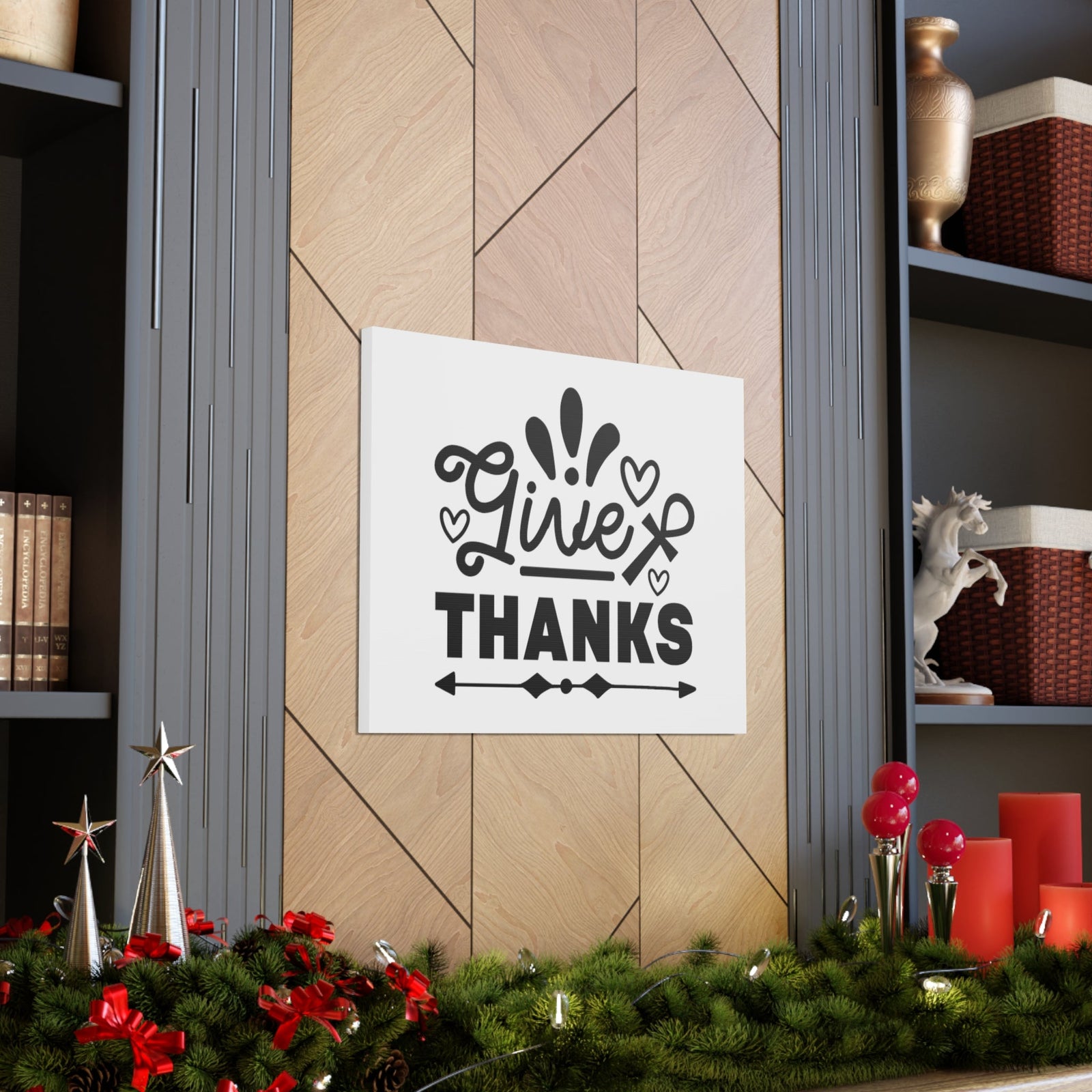 Scripture Walls Give Thanks Colossians 3:17 Hearts Christian Wall Art Bible Verse Print Ready to Hang Unframed-Express Your Love Gifts