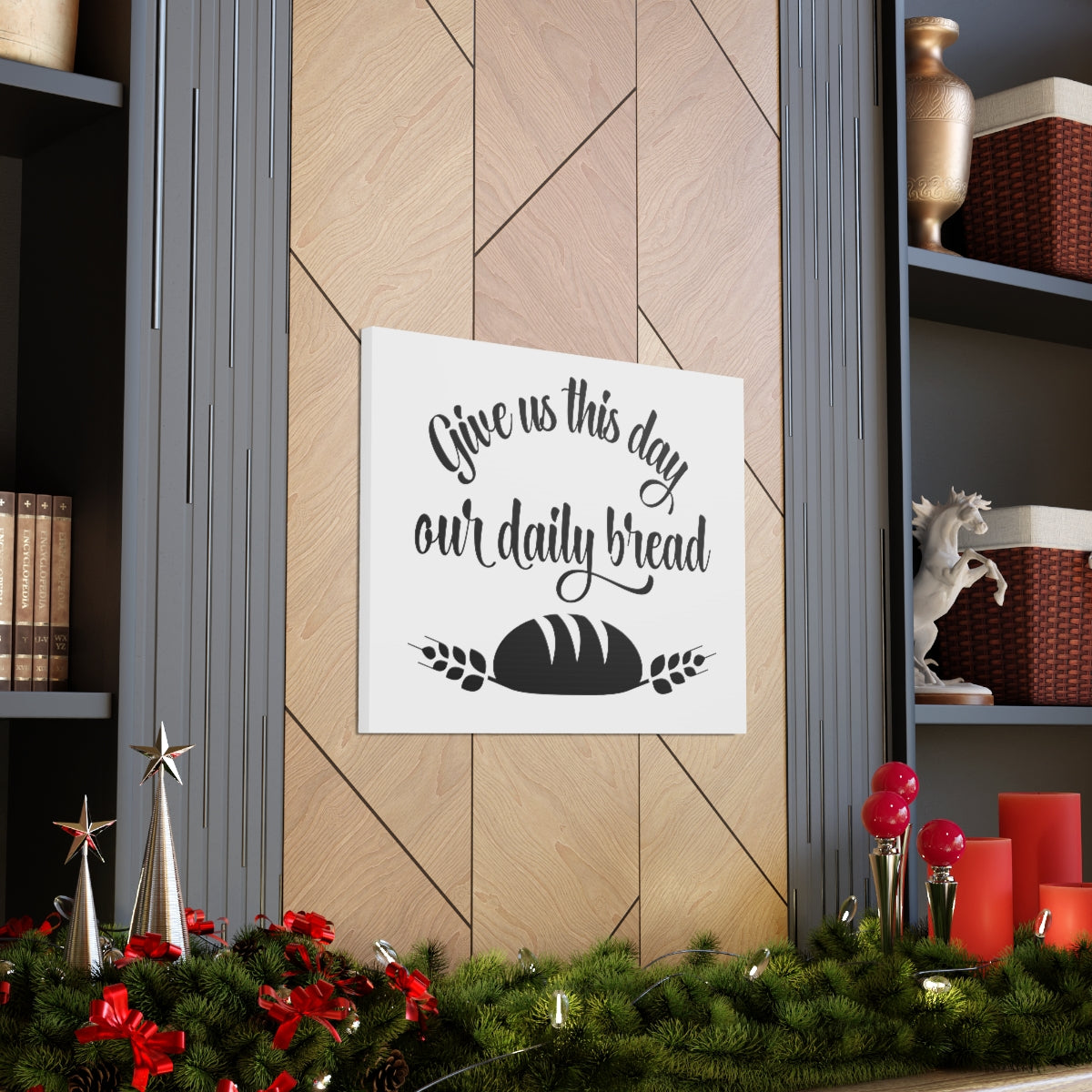 Scripture Walls Give Us This Day Matthew 6:11 Christian Wall Art Print Ready to Hang Unframed-Express Your Love Gifts