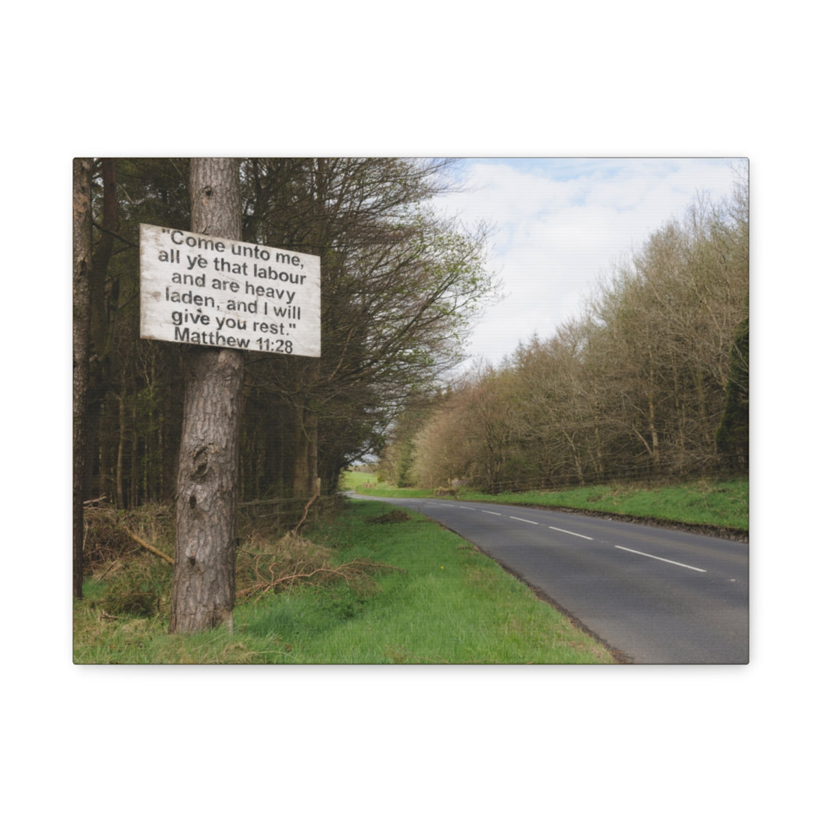 Scripture Walls Give You Rest Matthew 11:28 Bible Verse Canvas Christian Wall Art Bible Verse Print Ready To Hang Unframed-Express Your Love Gifts