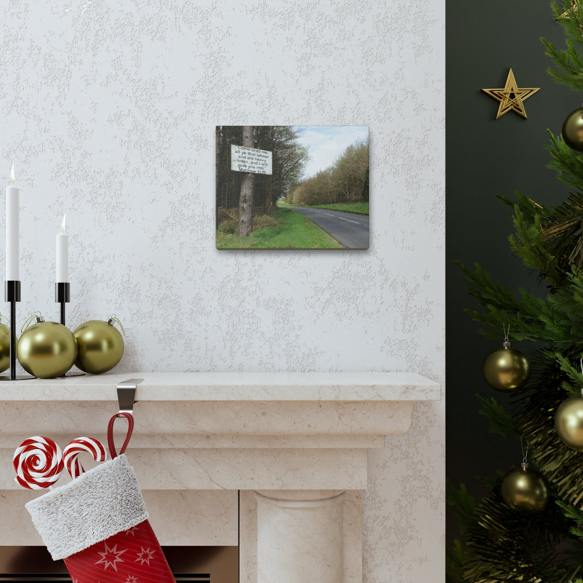 Scripture Walls Give You Rest Matthew 11:28 Bible Verse Canvas Christian Wall Art Bible Verse Print Ready To Hang Unframed-Express Your Love Gifts