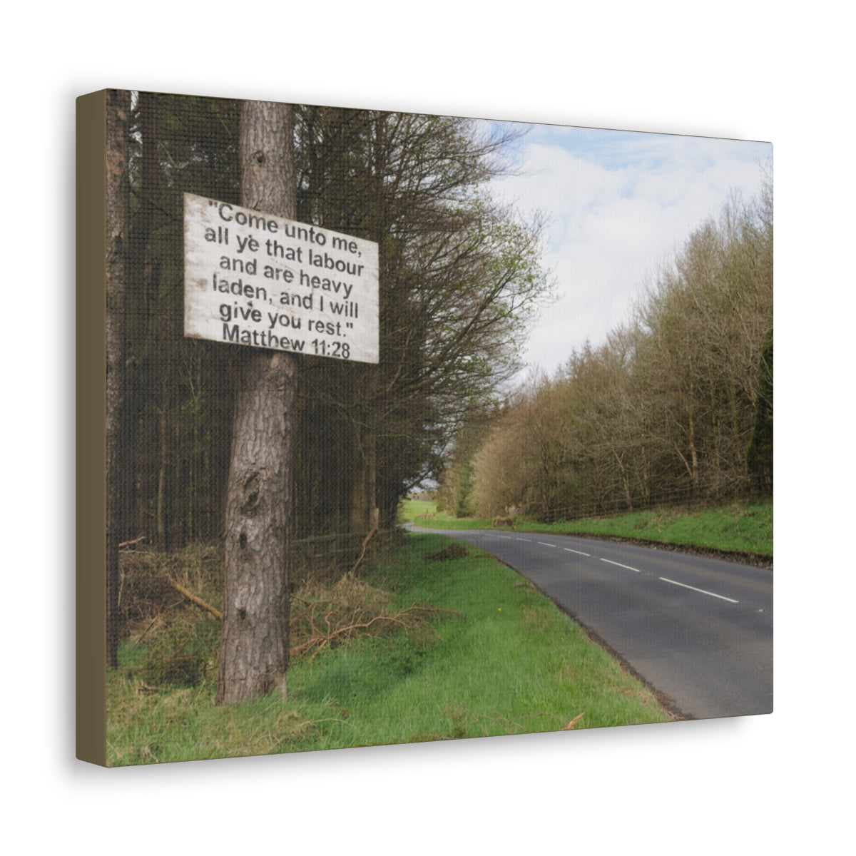 Scripture Walls Give You Rest Matthew 11:28 Bible Verse Canvas Christian Wall Art Bible Verse Print Ready To Hang Unframed-Express Your Love Gifts