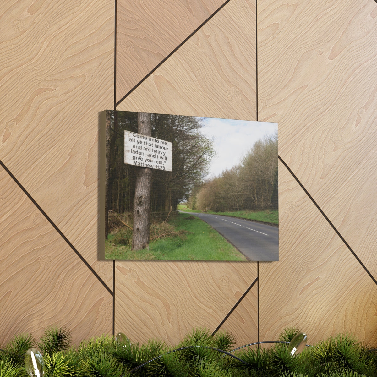 Scripture Walls Give You Rest Matthew 11:28 Bible Verse Canvas Christian Wall Art Bible Verse Print Ready To Hang Unframed-Express Your Love Gifts