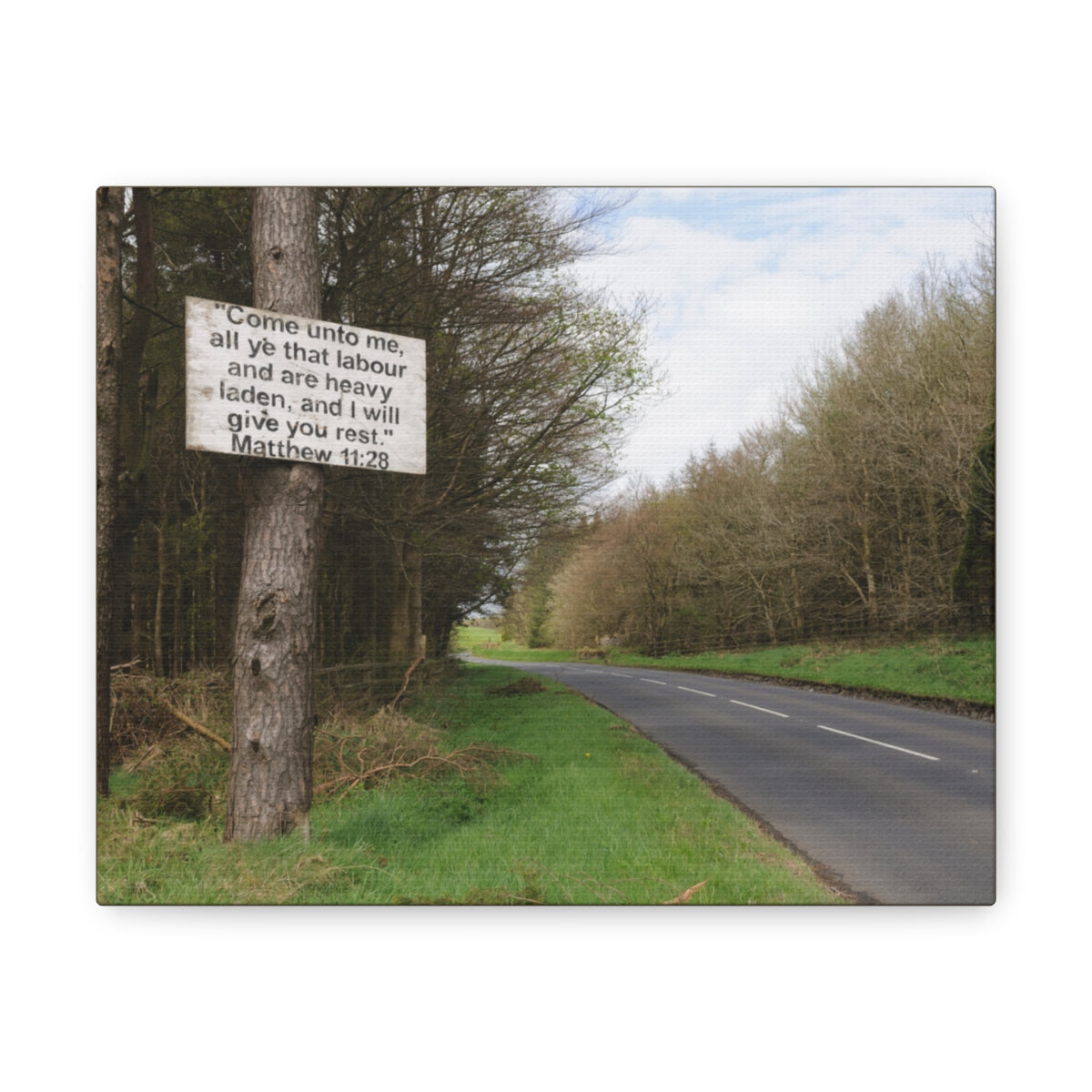 Scripture Walls Give You Rest Matthew 11:28 Bible Verse Canvas Christian Wall Art Bible Verse Print Ready To Hang Unframed-Express Your Love Gifts