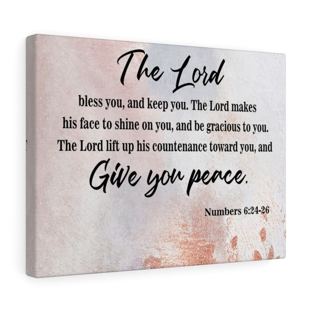 Scripture Walls Give Your Peace Numbers 6:24-26 Scripture Bible Verse Canvas Christian Wall Art Ready to Hang Unframed-Express Your Love Gifts
