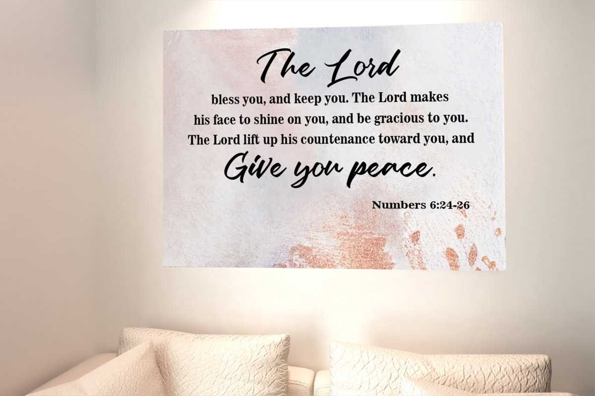 Scripture Walls Give Your Peace Numbers 6:24-26 Scripture Bible Verse Canvas Christian Wall Art Ready to Hang Unframed-Express Your Love Gifts