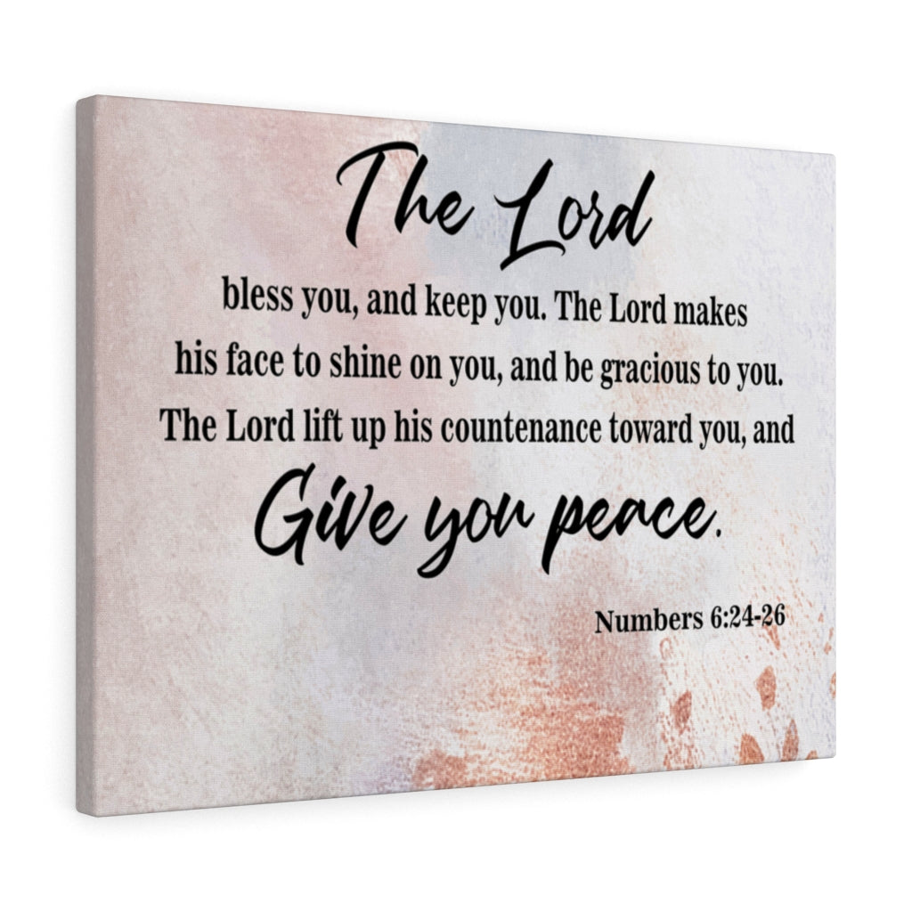 Scripture Walls Give Your Peace Numbers 6:24-26 Scripture Bible Verse Canvas Christian Wall Art Ready to Hang Unframed-Express Your Love Gifts
