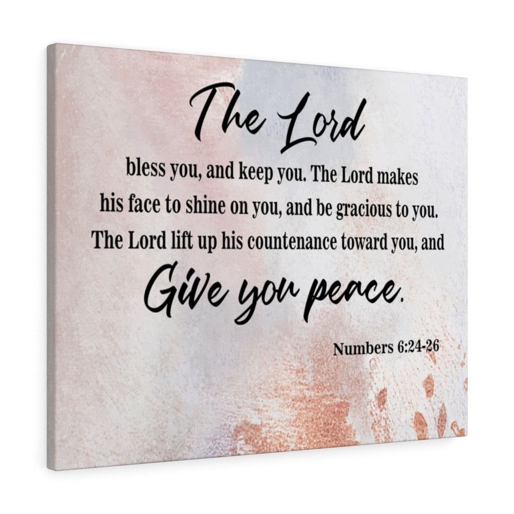 Scripture Walls Give Your Peace Numbers 6:24-26 Scripture Bible Verse Canvas Christian Wall Art Ready to Hang Unframed-Express Your Love Gifts