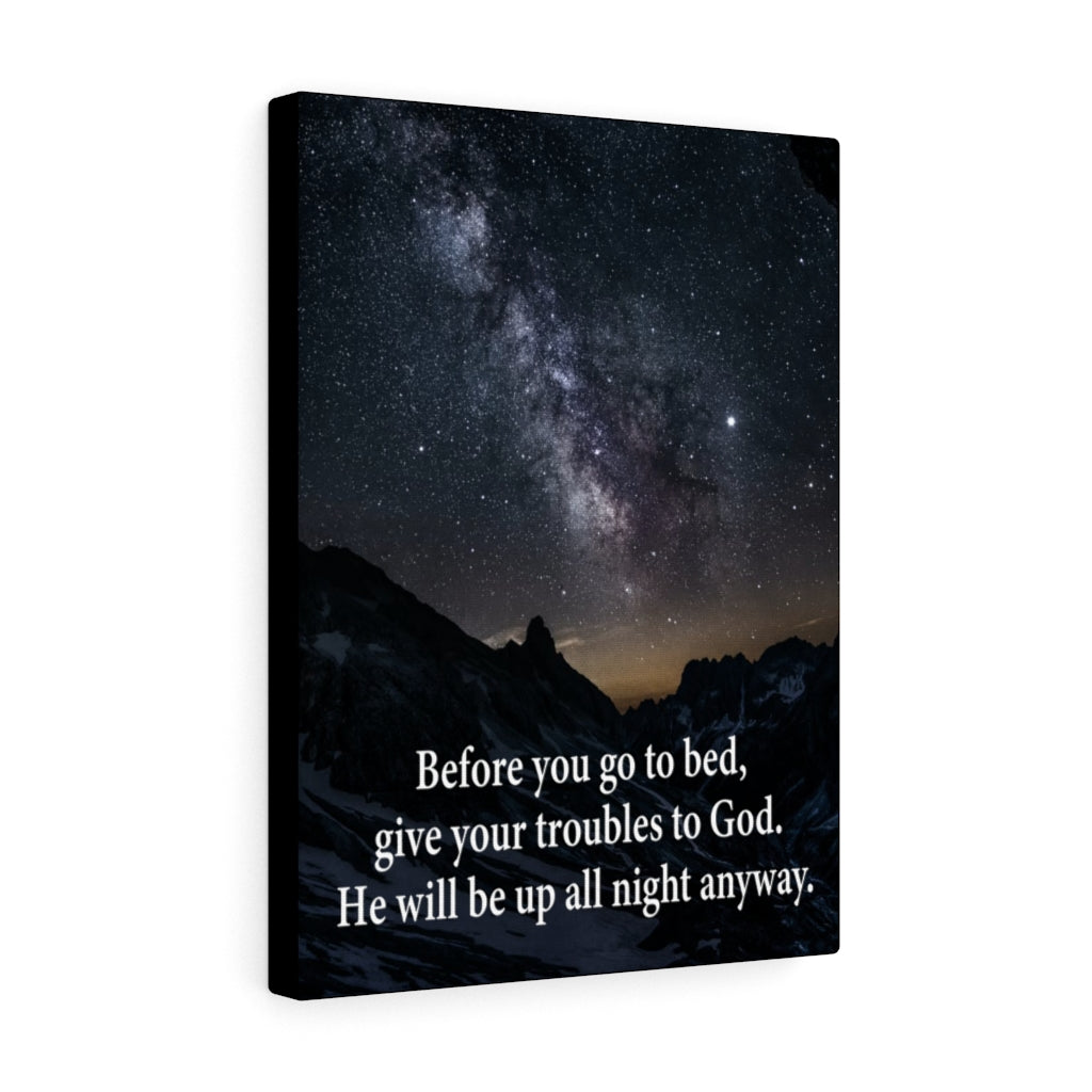 Scripture Walls Give Your Trouble to God 1 Peter 5:7 Bible Verse Canvas Christian Wall Art Ready to Hang Unframed-Express Your Love Gifts