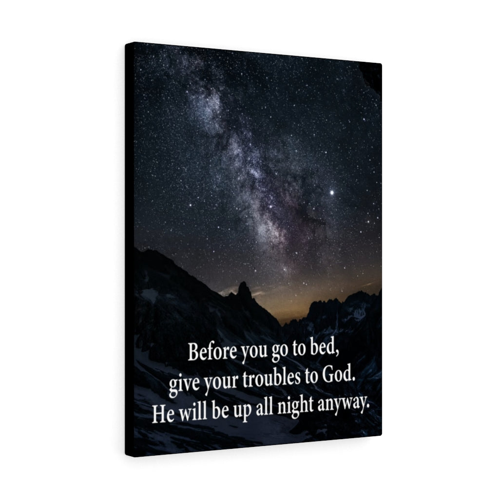Scripture Walls Give Your Trouble to God 1 Peter 5:7 Bible Verse Canvas Christian Wall Art Ready to Hang Unframed-Express Your Love Gifts
