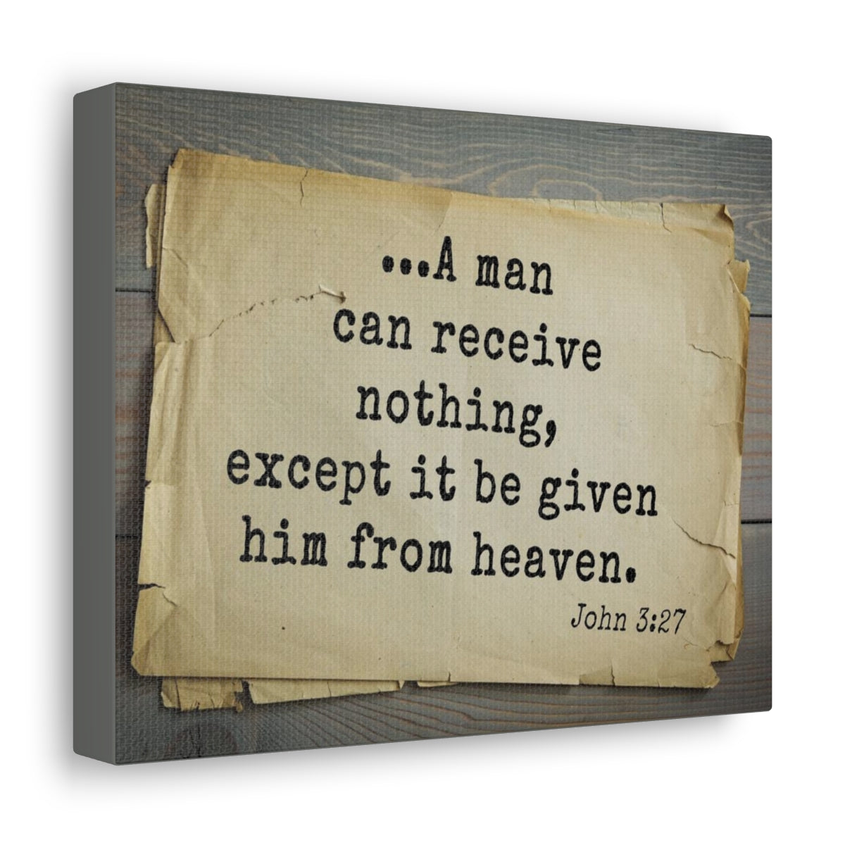 Scripture Walls Given Him From Heaven John 3:27 Bible Verse Canvas Christian Wall Art Bible Verse Print Ready To Hang Unframed-Express Your Love Gifts