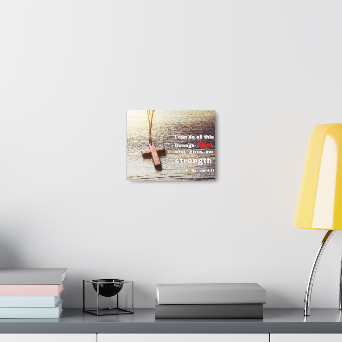 Scripture Walls Gives Me Strength Philippians 4:13 Bible Verse Canvas Christian Wall Art Bible Verse Print Ready To Hang Unframed-Express Your Love Gifts