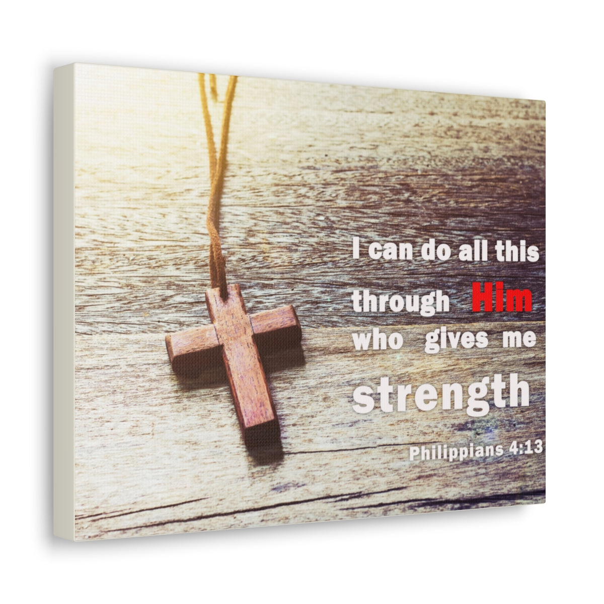 Scripture Walls Gives Me Strength Philippians 4:13 Bible Verse Canvas Christian Wall Art Bible Verse Print Ready To Hang Unframed-Express Your Love Gifts
