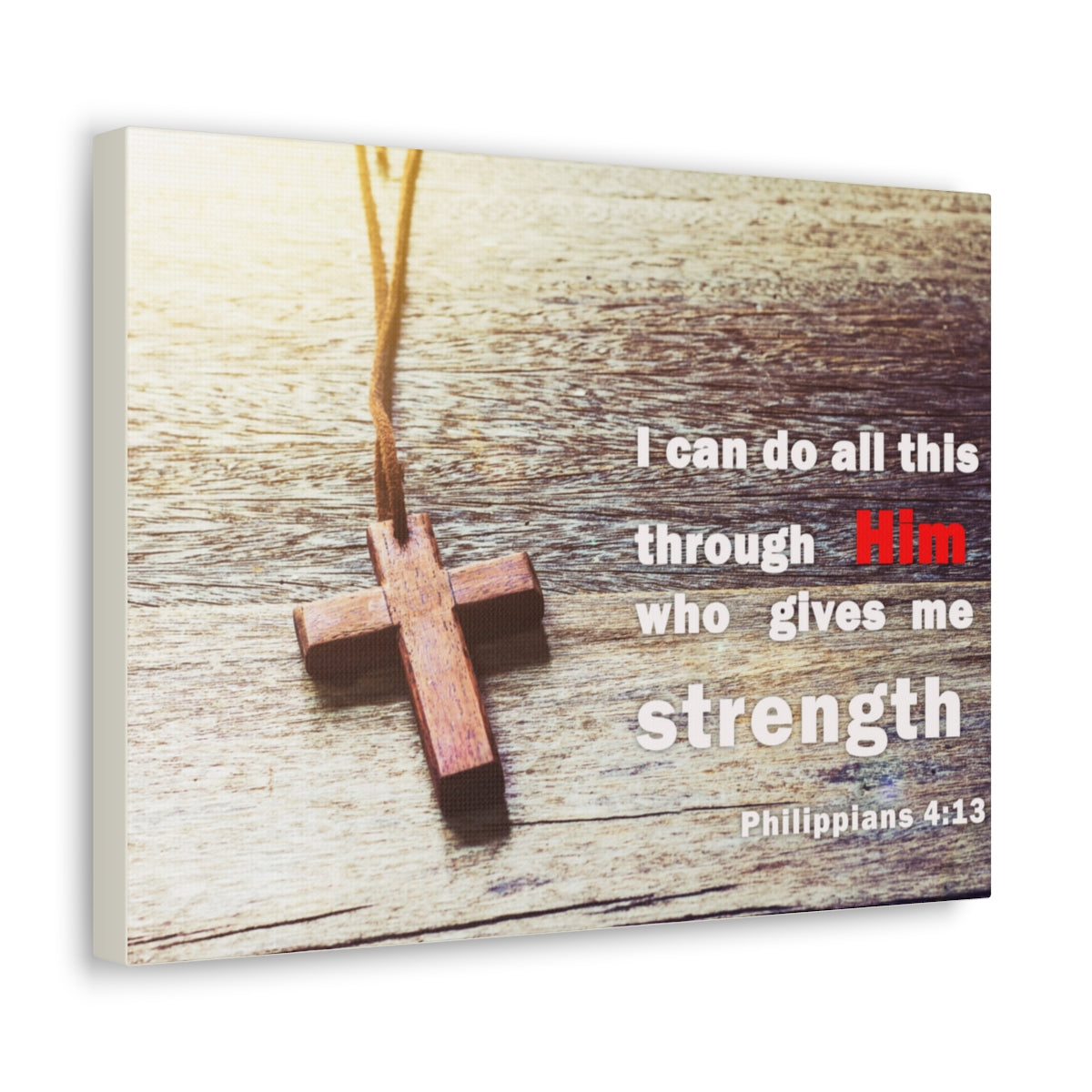 Scripture Walls Gives Me Strength Philippians 4:13 Bible Verse Canvas Christian Wall Art Bible Verse Print Ready To Hang Unframed-Express Your Love Gifts