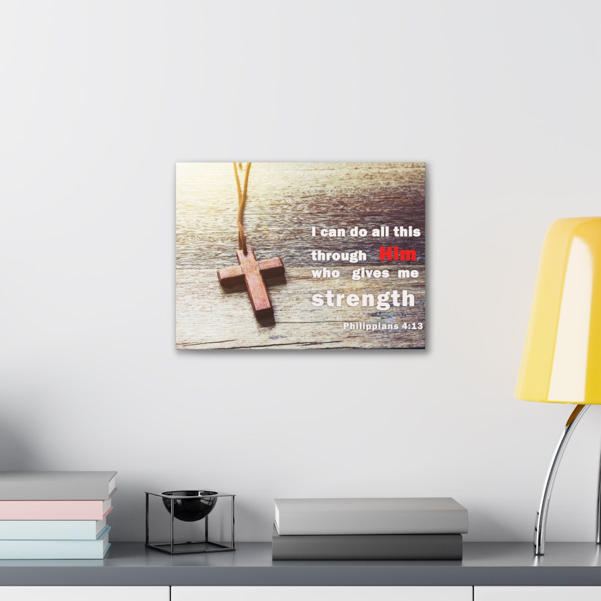 Scripture Walls Gives Me Strength Philippians 4:13 Bible Verse Canvas Christian Wall Art Bible Verse Print Ready To Hang Unframed-Express Your Love Gifts