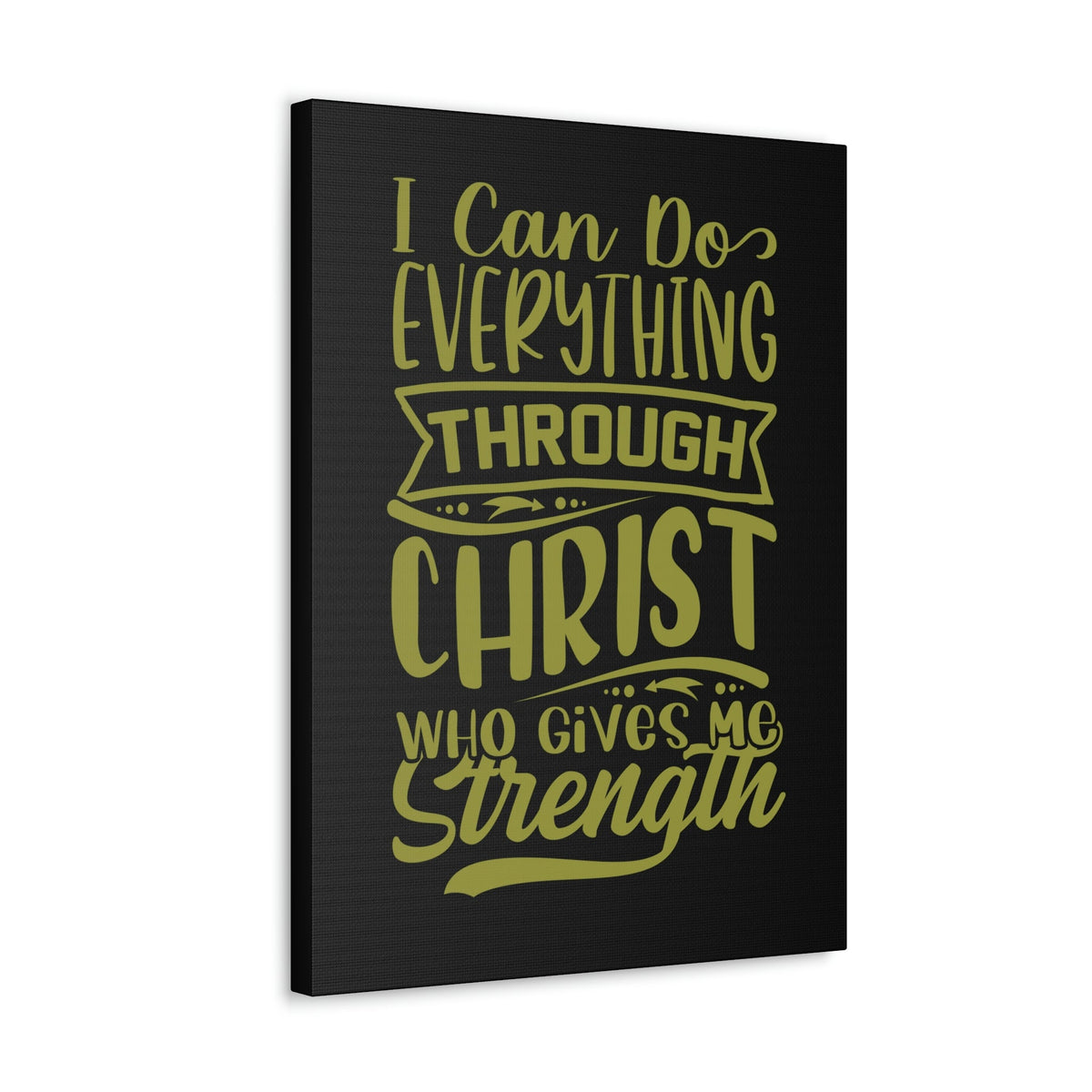 Scripture Walls Gives Me Strength Philippians 4:13 Dark Green Christian Wall Art Bible Verse Print Ready to Hang Unframed-Express Your Love Gifts