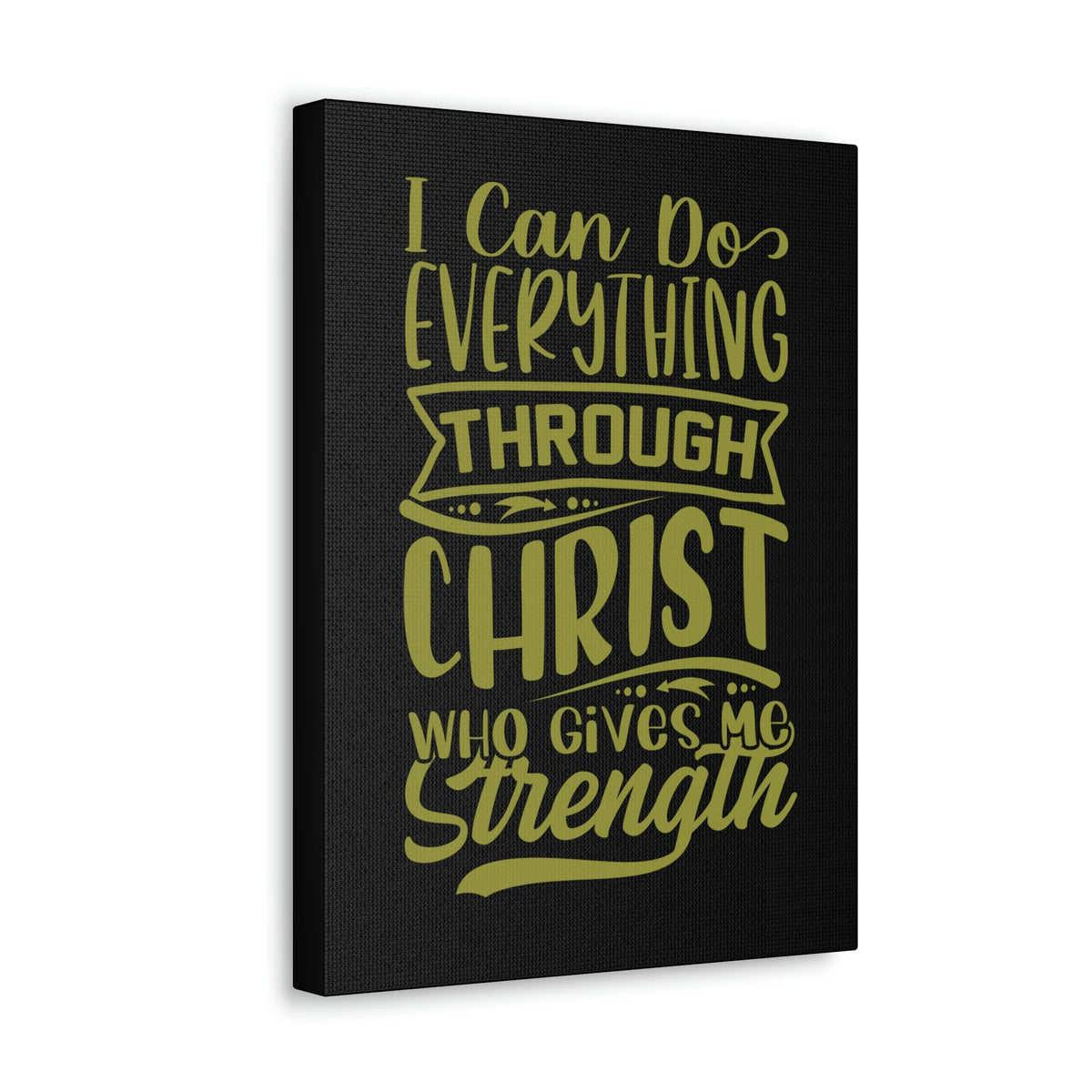Scripture Walls Gives Me Strength Philippians 4:13 Dark Green Christian Wall Art Bible Verse Print Ready to Hang Unframed-Express Your Love Gifts